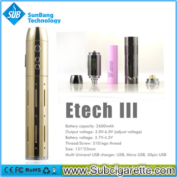 2014 China Wholesales Push Button Electronic Cigarette for Mod Etech